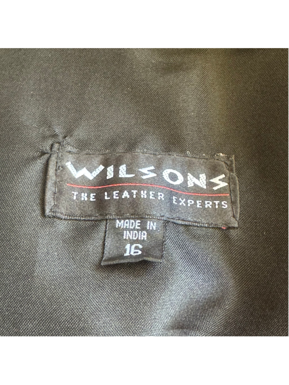 Wilsons Leather Black Genuine Leather Midi Pencil Skirt Size 16 Front Slit - Picture 8 of 9